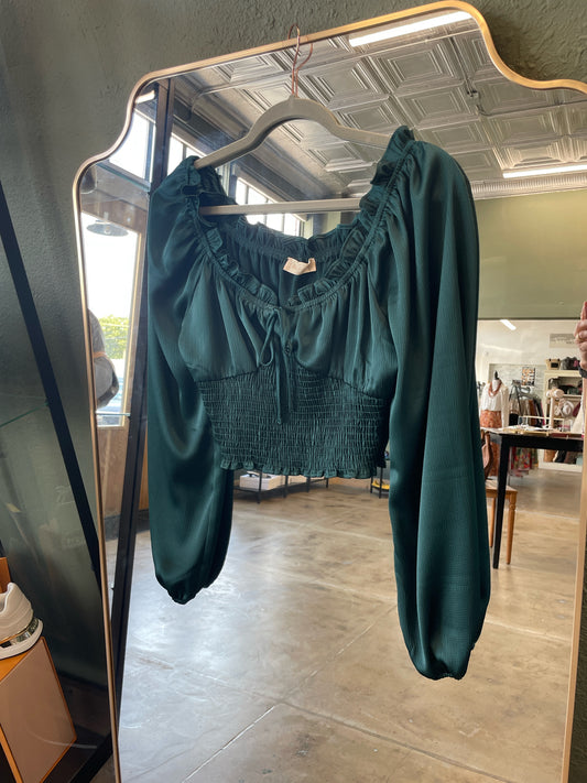 Altar'd State Size M HUnter Green Top