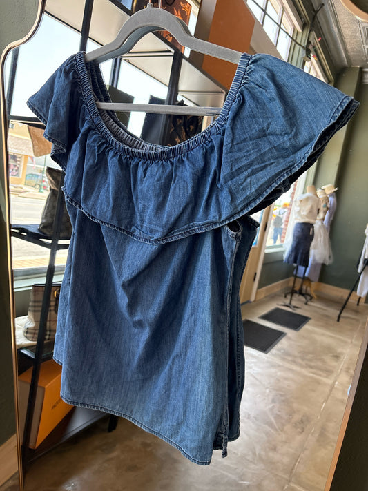 White House Black Market Size S Denim Top