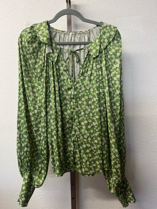 Anthropologie Size L Green Top