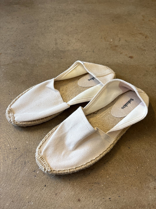 Soludos Shoe Size 7/7.5 Ivory Canvas Flats