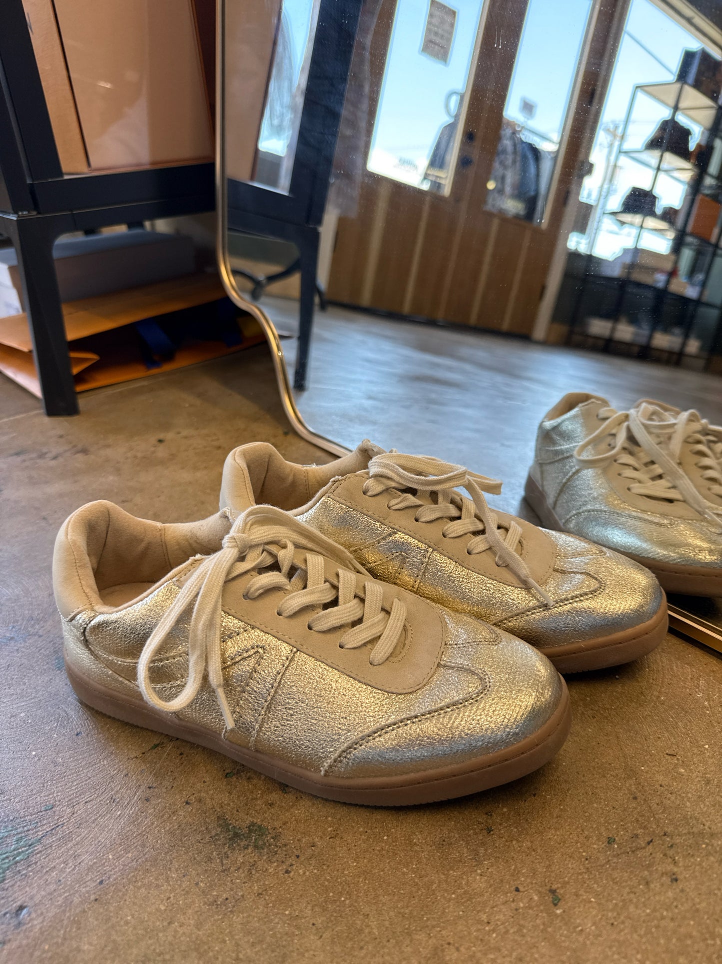 Soda Shoe Size 7.5 Gold Sneakers