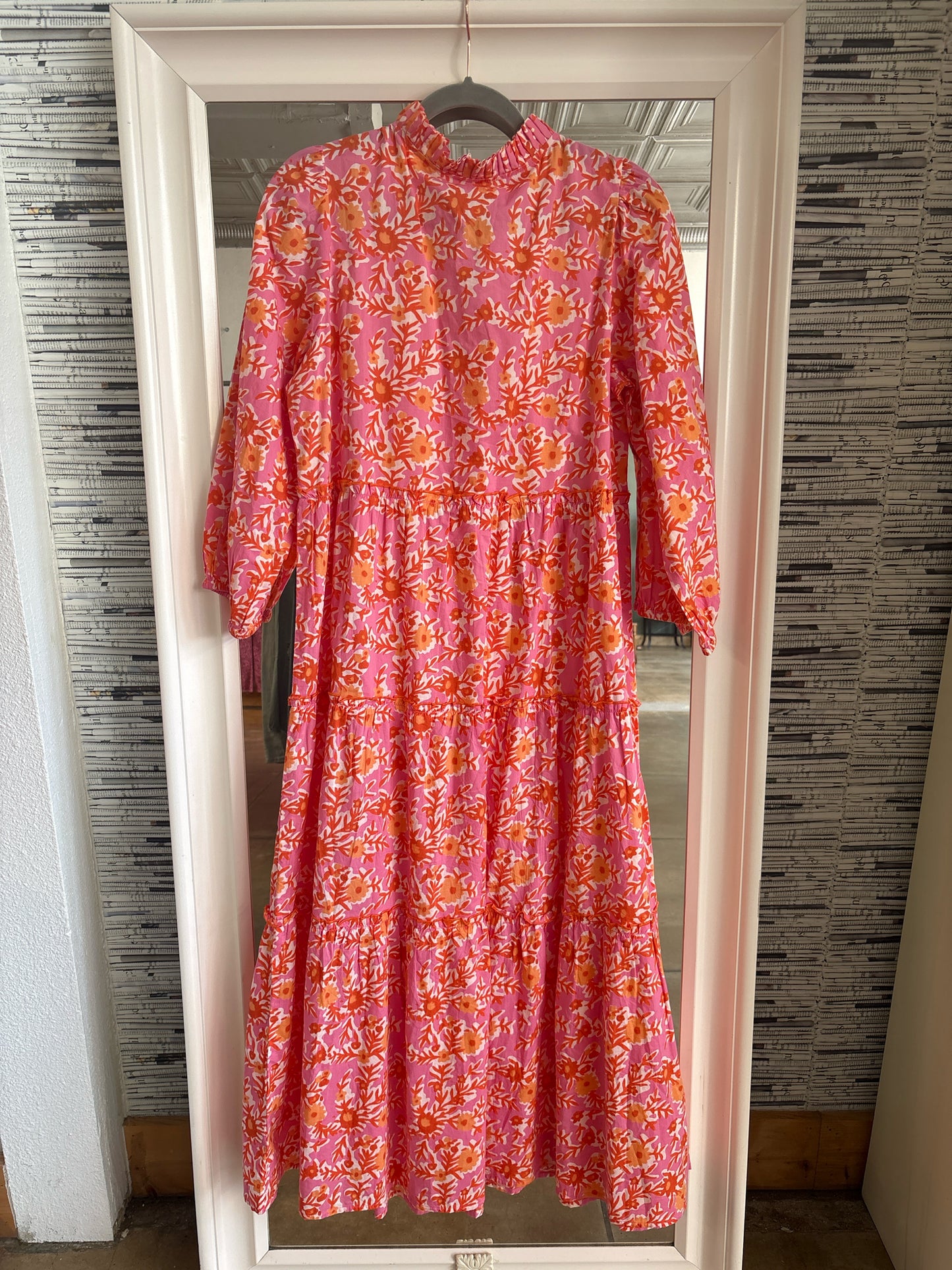 mudpie Size M orange and pink Dress