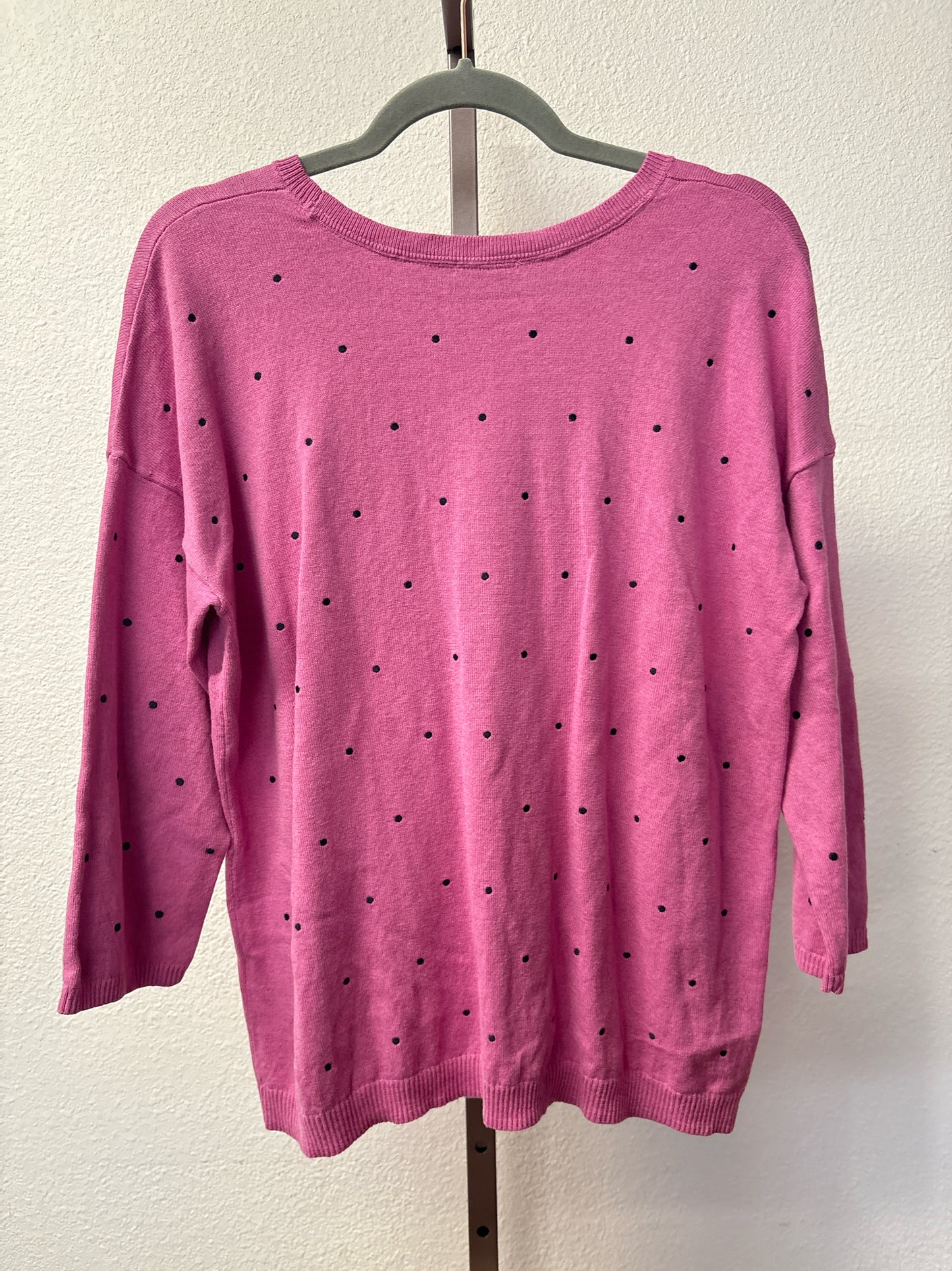 J.Jill Size M Bubblegum Polka Dot Top