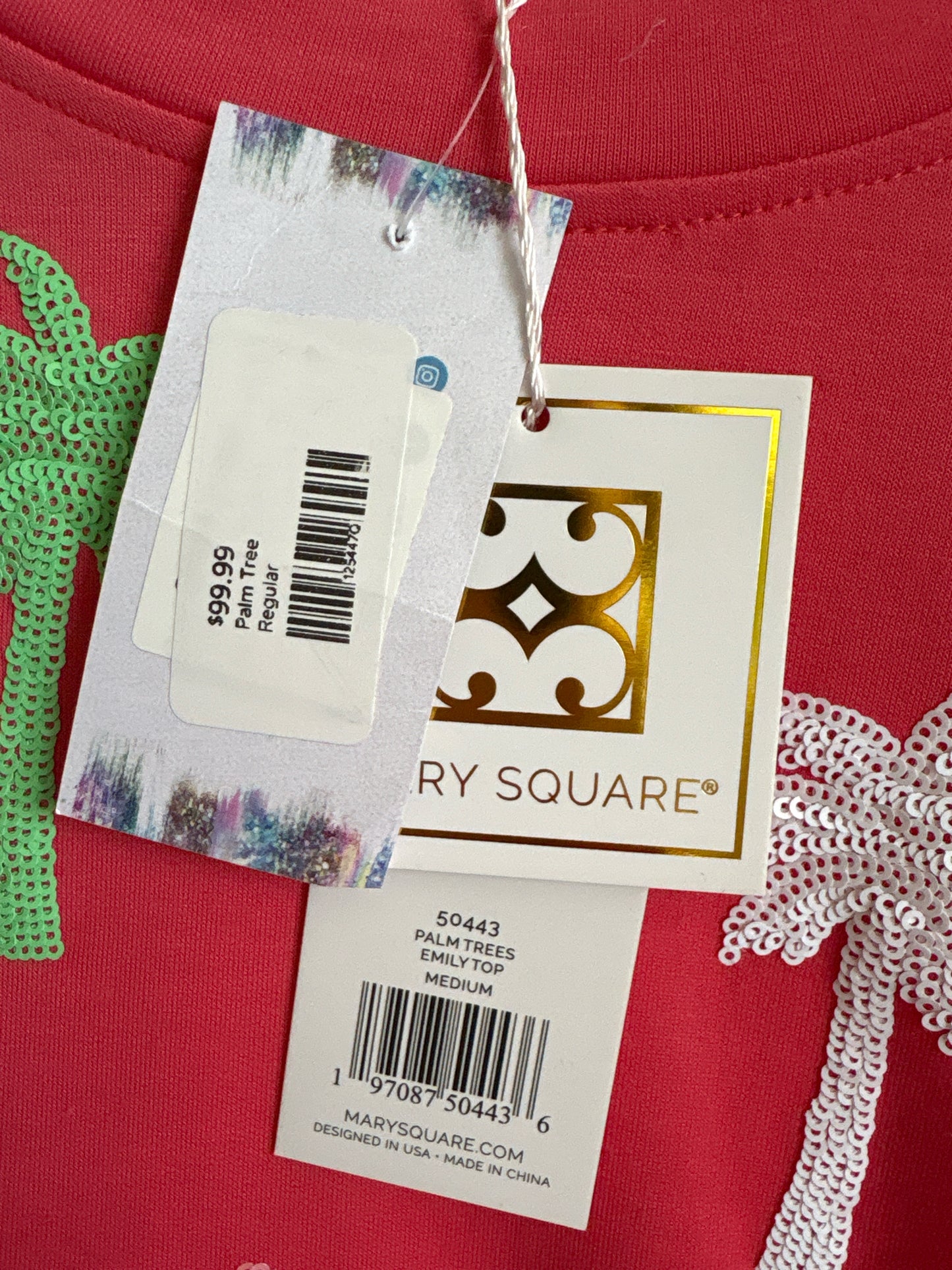 Mary Square Size M Coral Two PC Set