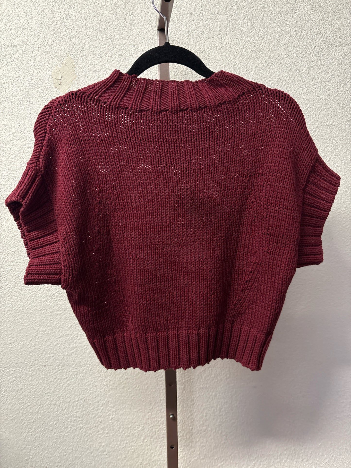 Maeve Size XS burgandy Heart Sweater