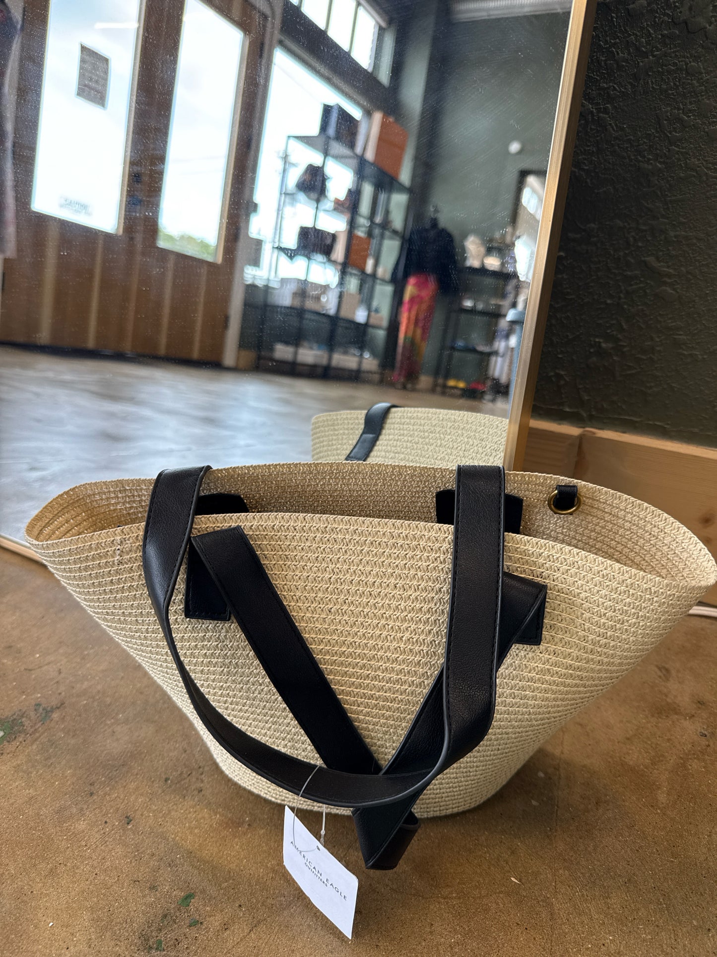 American Eagle Black/Tan Bag