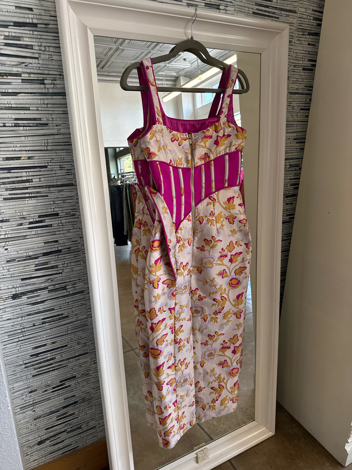 Size L Cream/Purple Dress