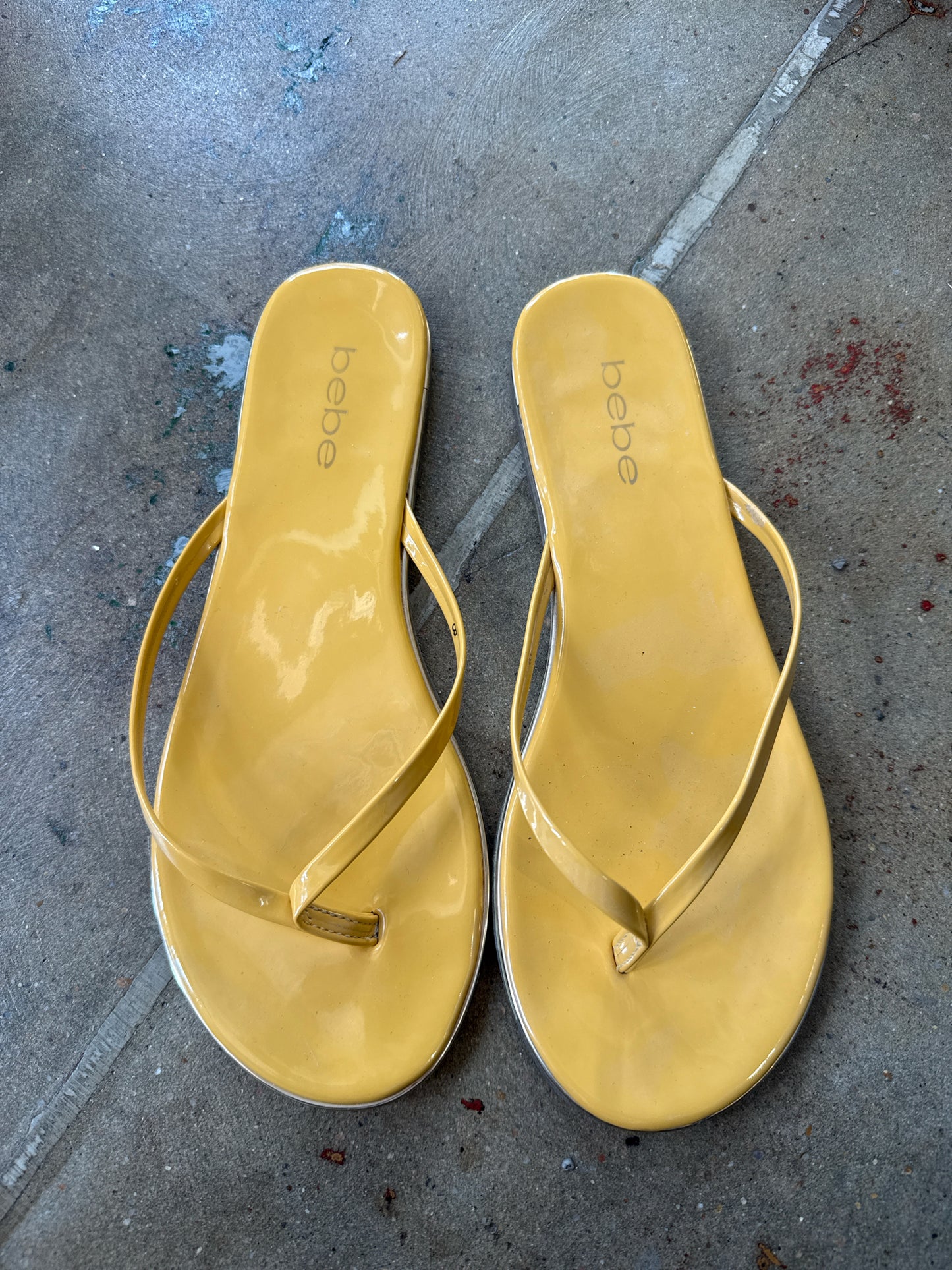 Bebe Shoe Size 8 Mustard Flip Flops