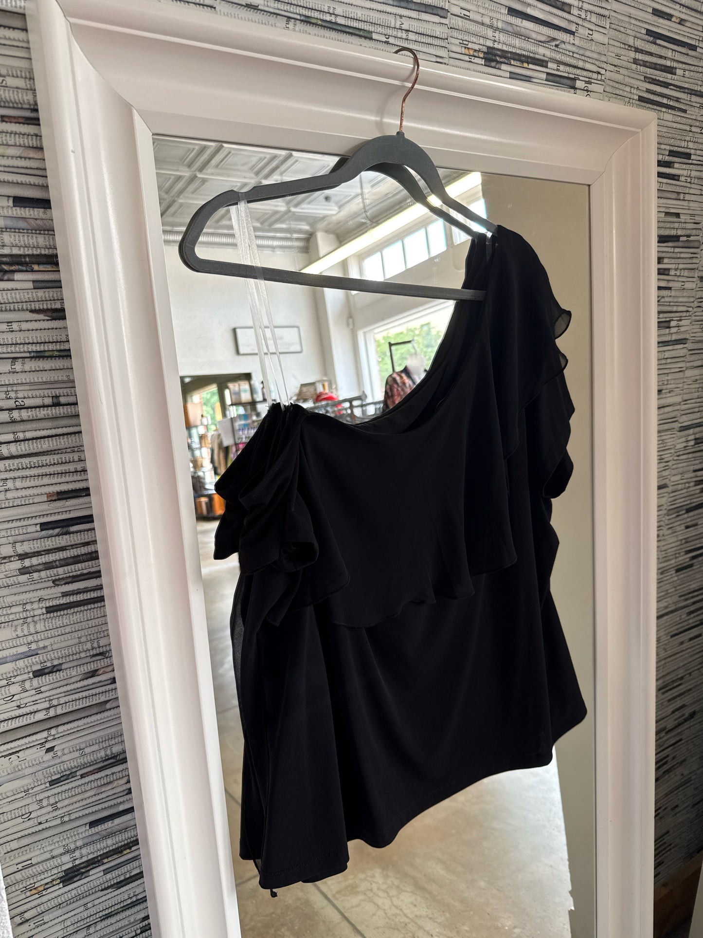 Lane Bryant Size 18/20 Black One shoulder Top