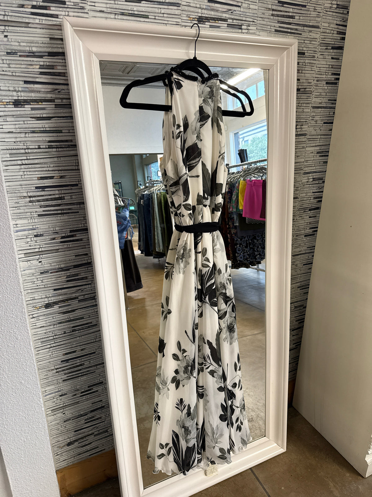 CALVIN KLEIN Size 6 B&W Dress