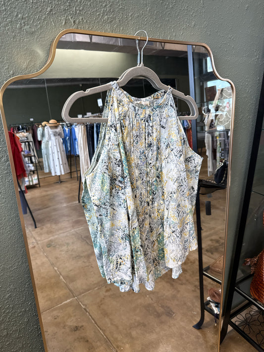 Elan Size L Yellow/Green Top