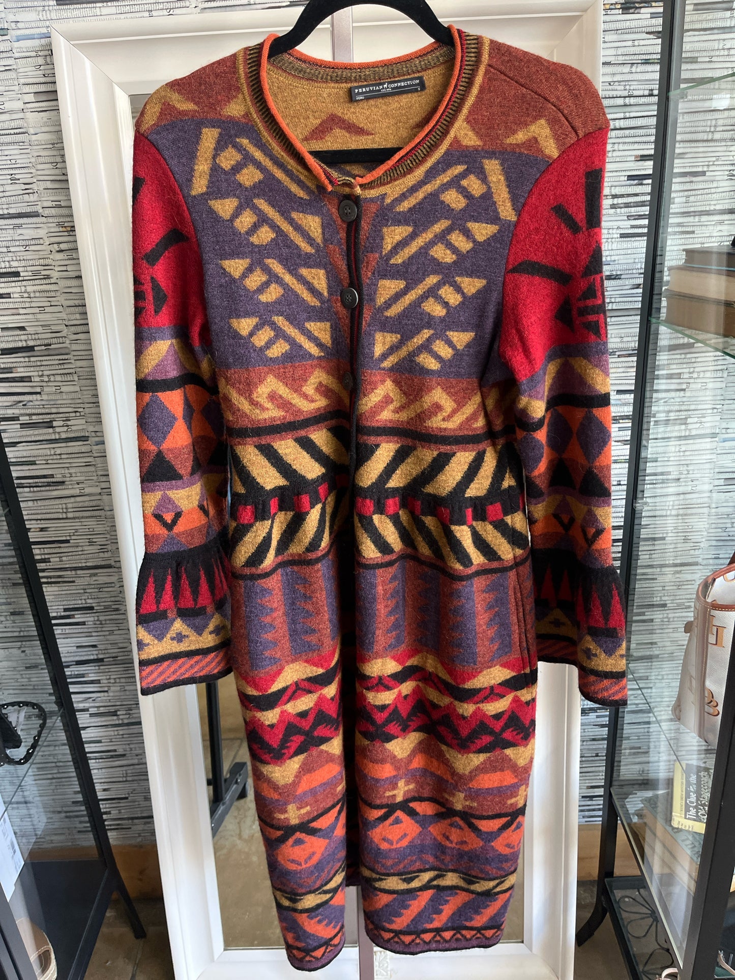 Peruvian Connection Size S multi Geometric Dress
