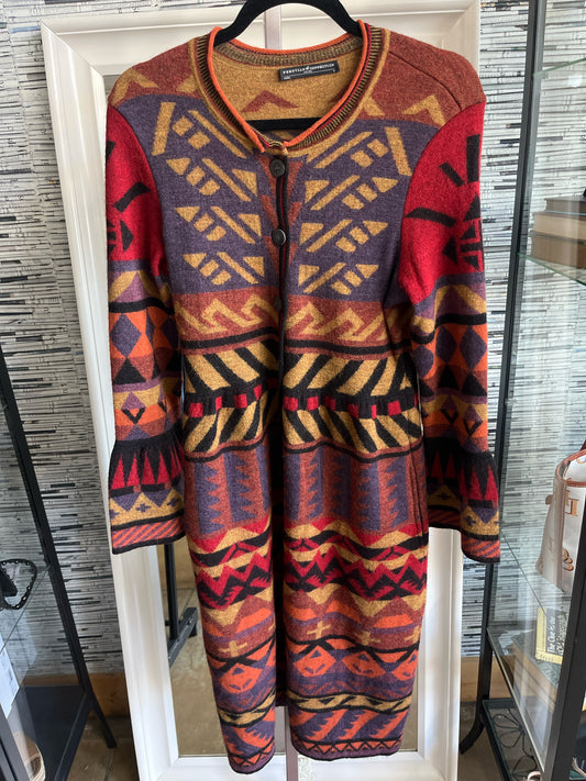 Peruvian Connection Size S multi Geometric Dress