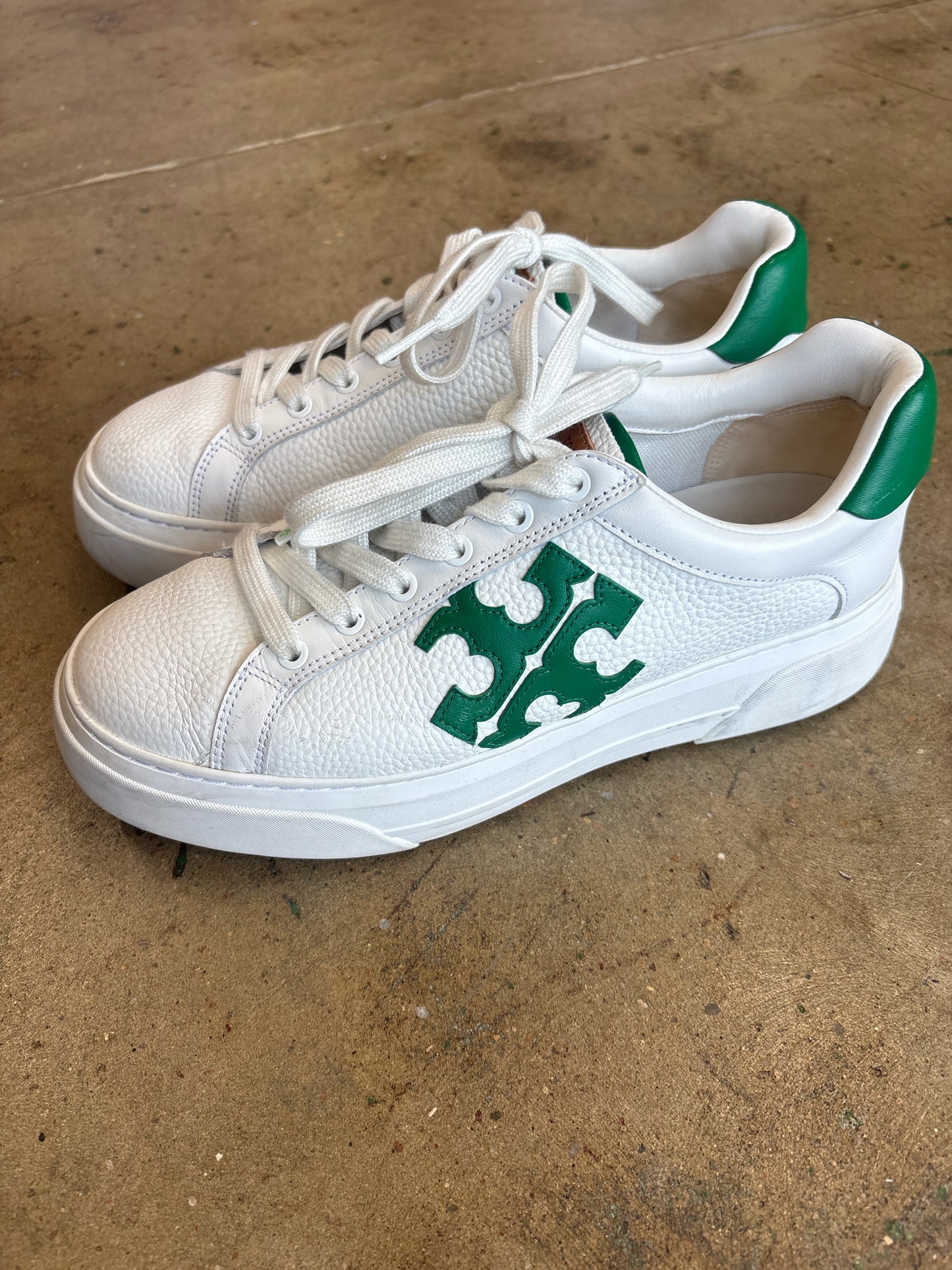 Tory Burch Shoe Size 8.5 white and green Sneakers