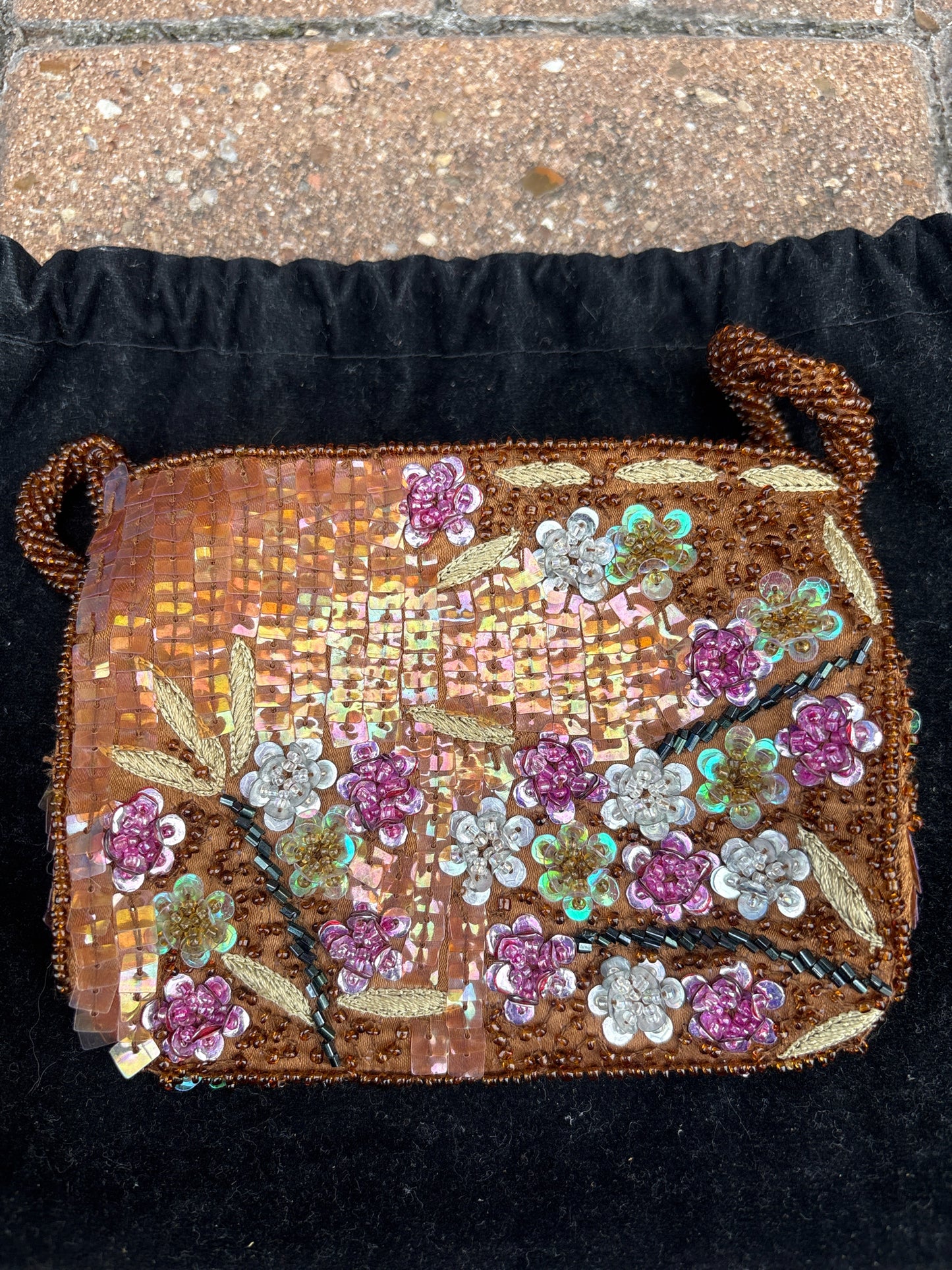 Moyna Brown/Multi Beaded Purse