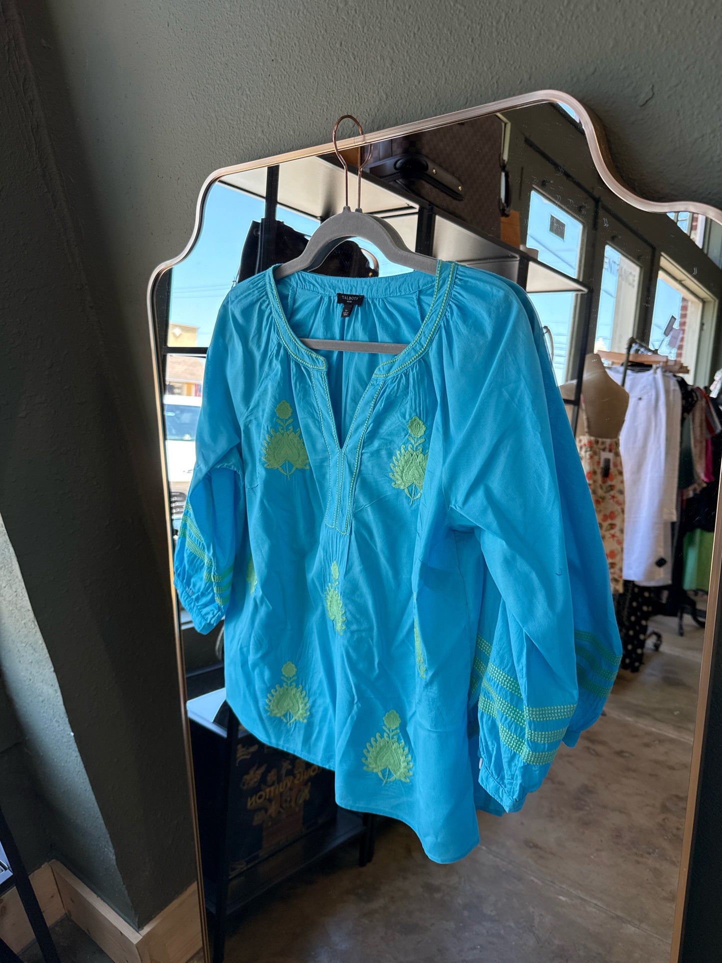 TALBOTS Size SP Blue/Green Top