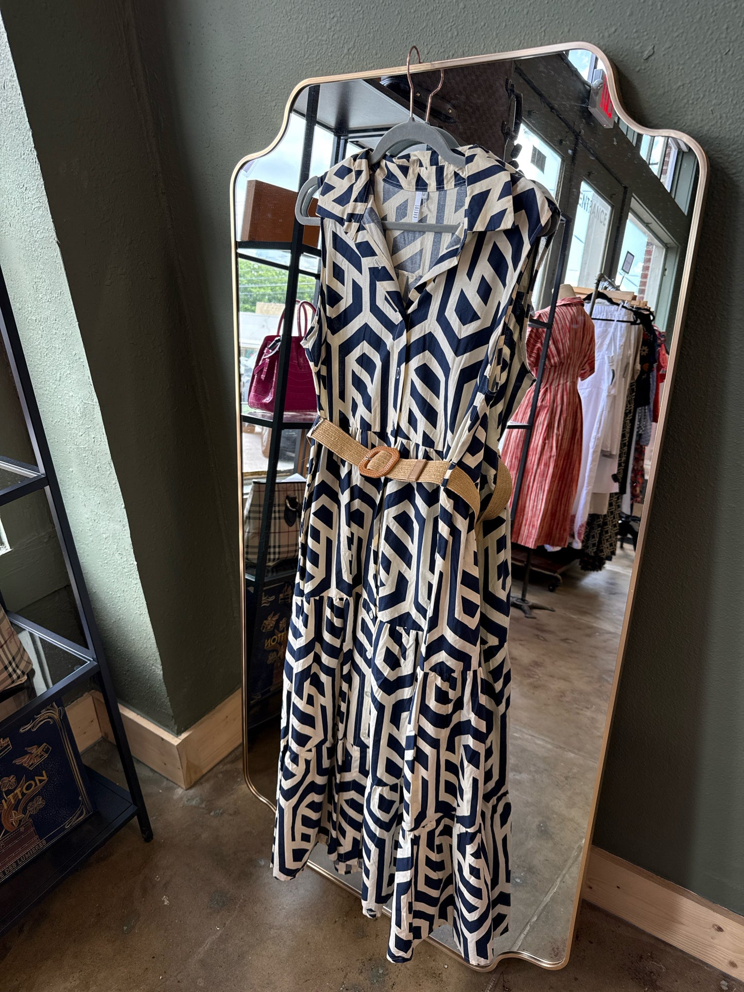 Kaktus Size L Blue/Cream Dress