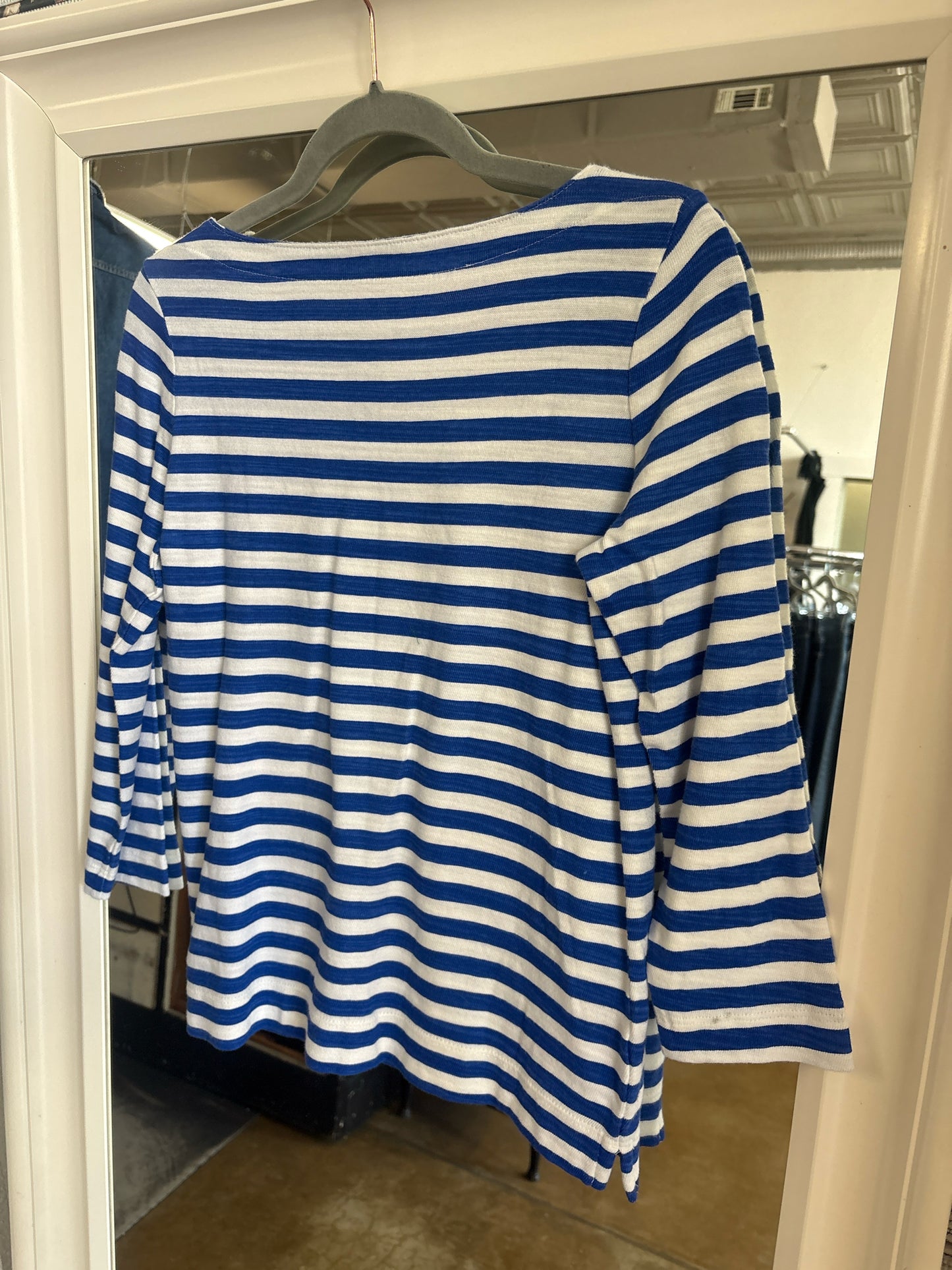 LOFT Size XS blue and white Top