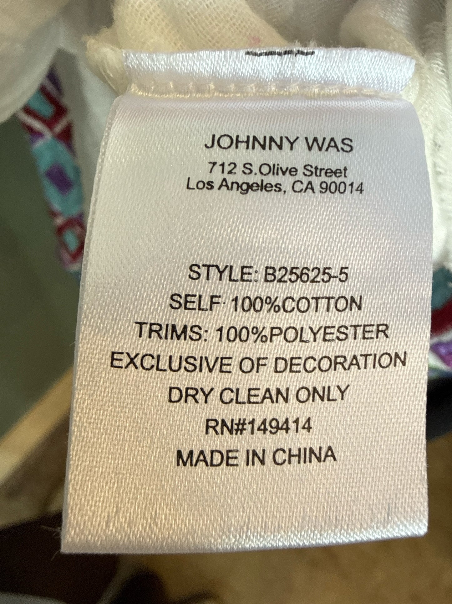 Johnny Was Size XS white/multi Top