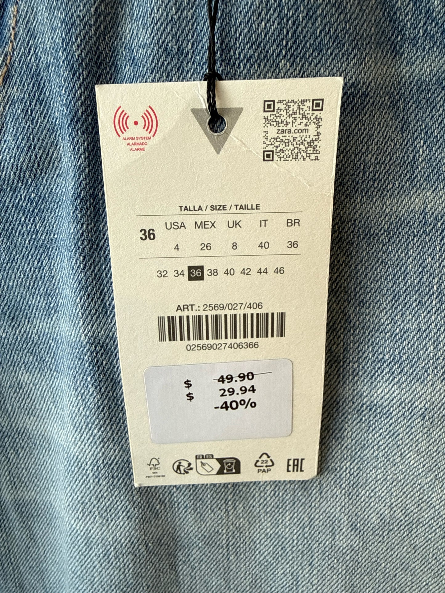 ZARA Size 4 Denim Jeans