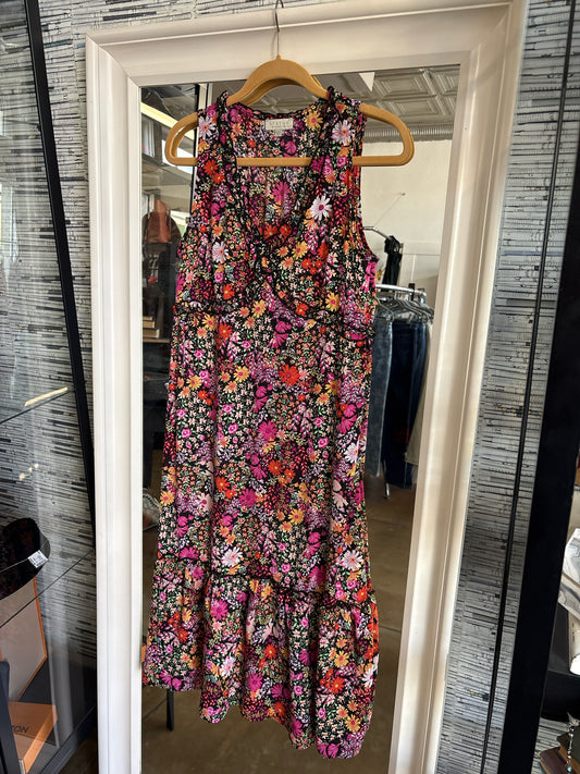 status Size M Black/Multi Floral Dress