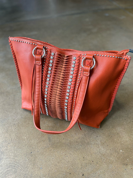 Montana West Orange Studded Purse