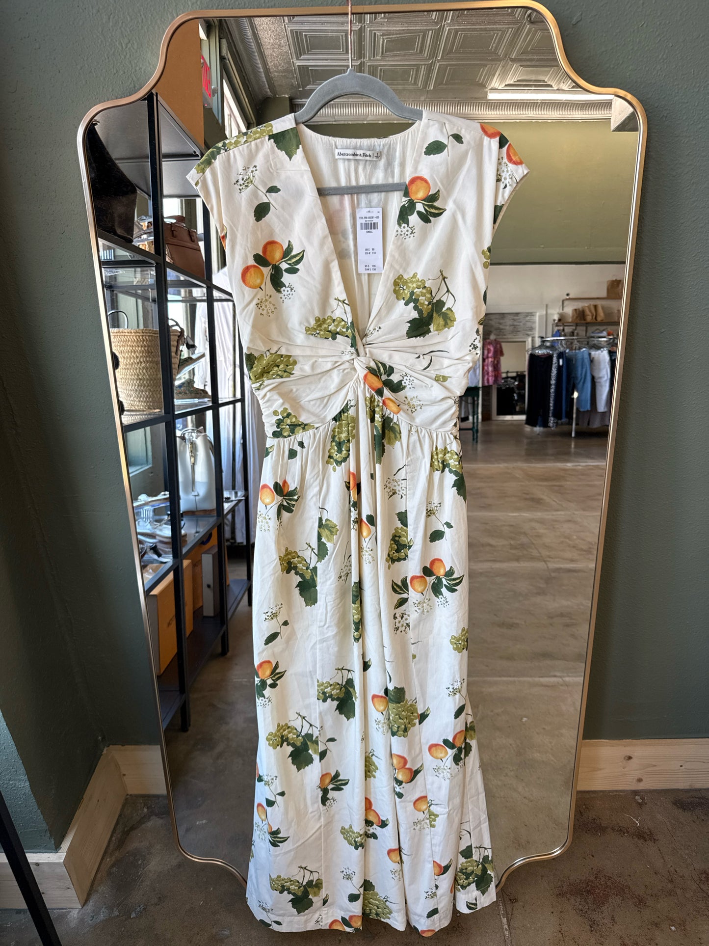 Abercrombie & Fitch Size S white and green Pattern Dress