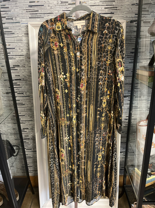 Jayshree Size M Black/Multi Chain Link Dress
