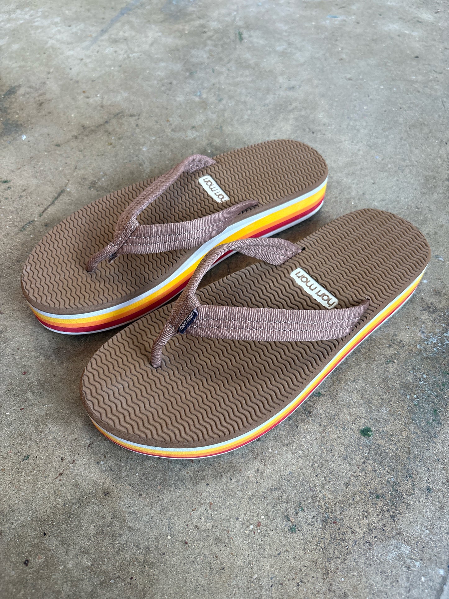 hari mari Shoe Size 8 brown & multi Flip Flops
