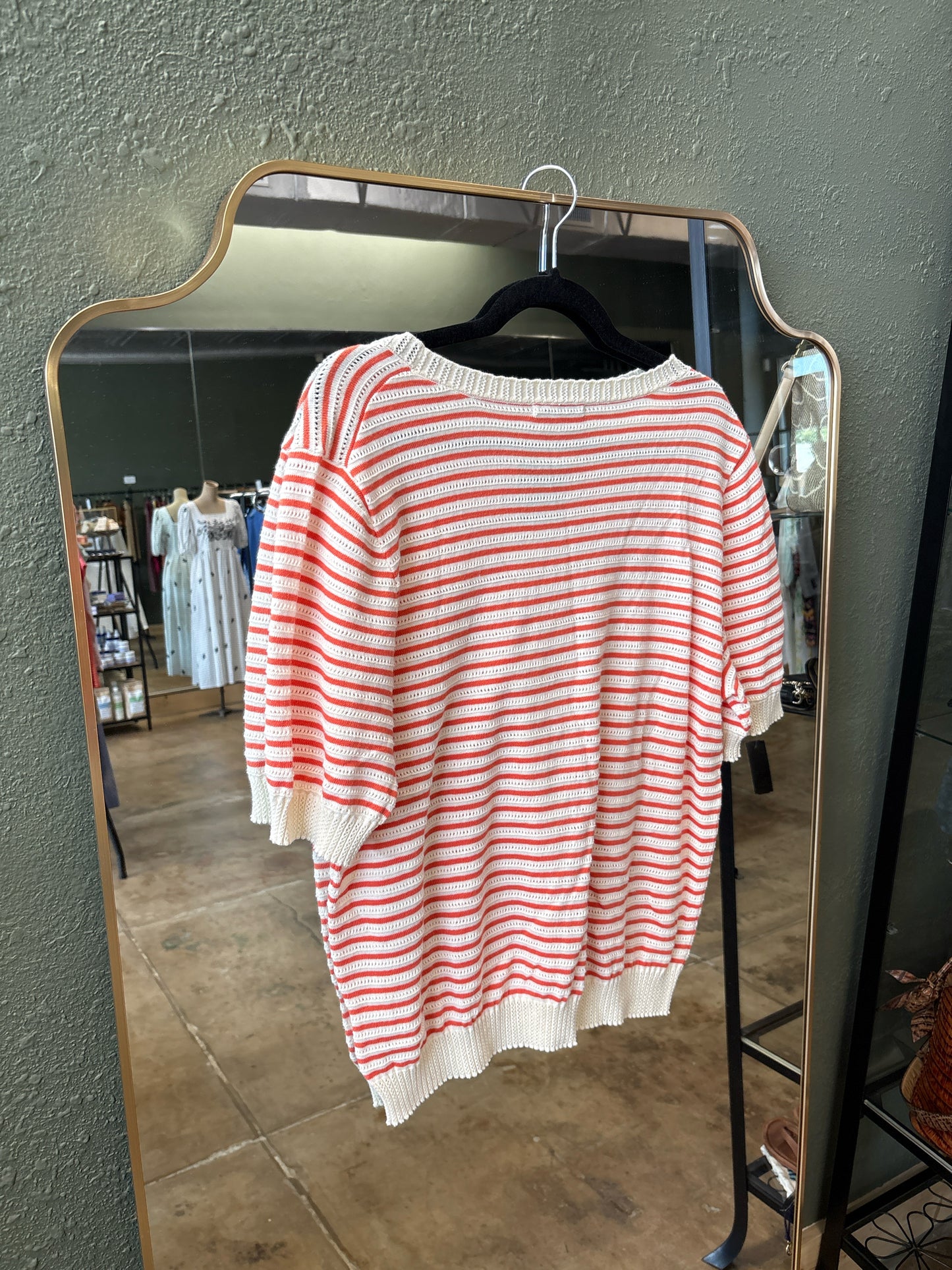 staccato Size XL Orange/Cream Top