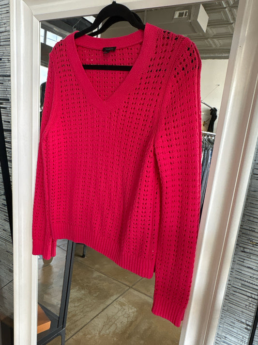 TALBOTS Size S Red Crochet Sweater