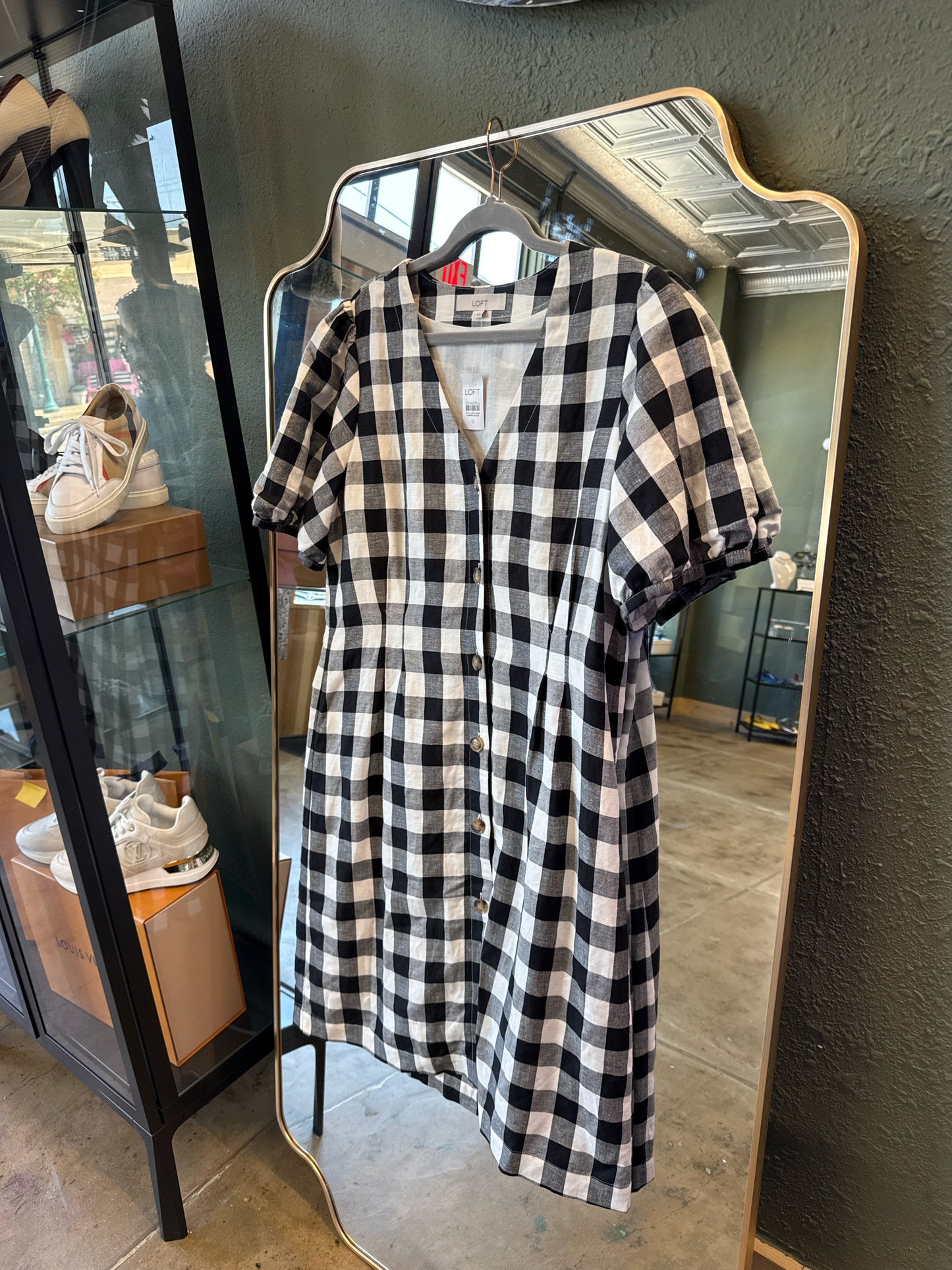 LOFT Size 12 Black/White Dress