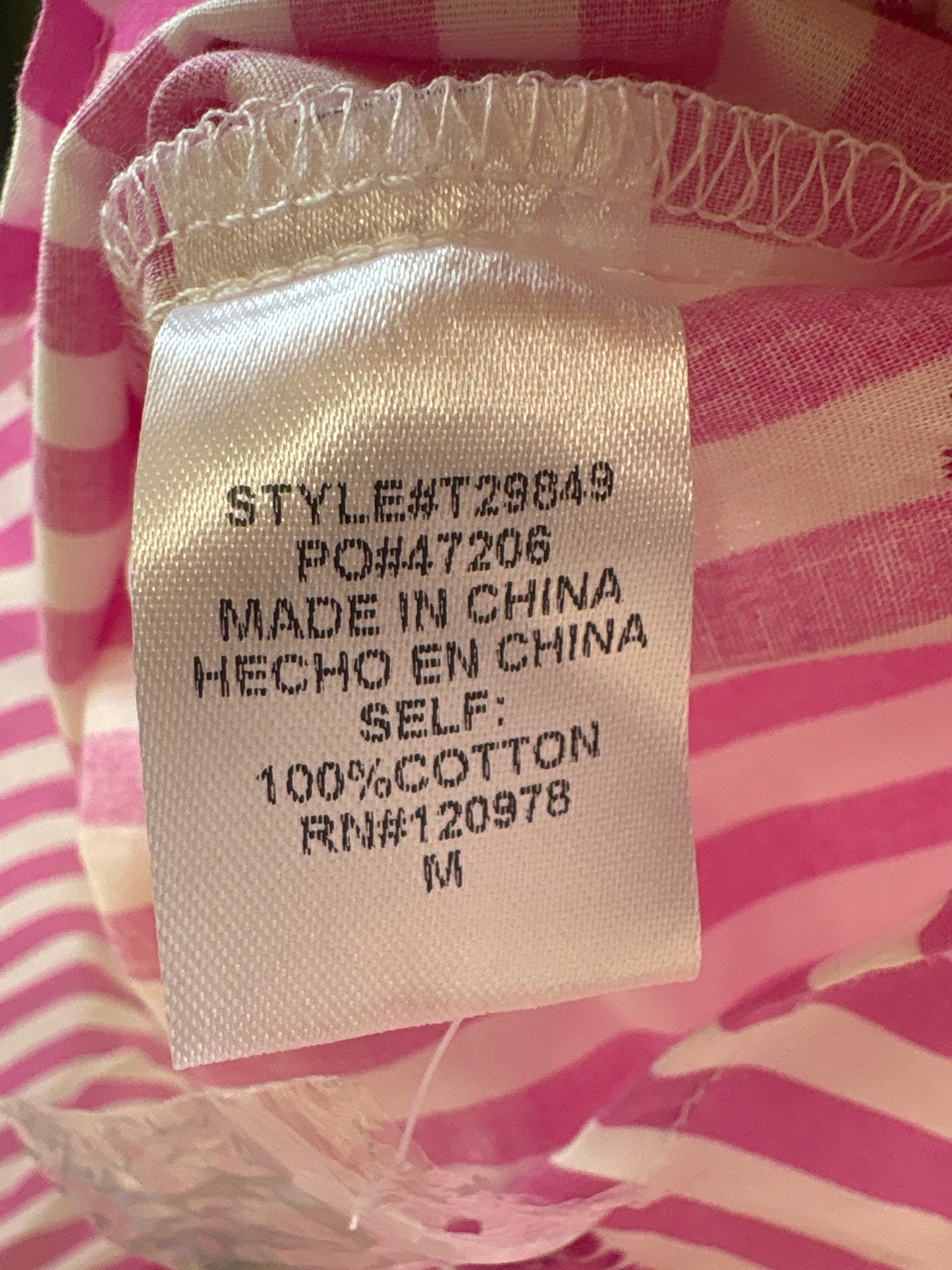 entro Size M pink/white Top