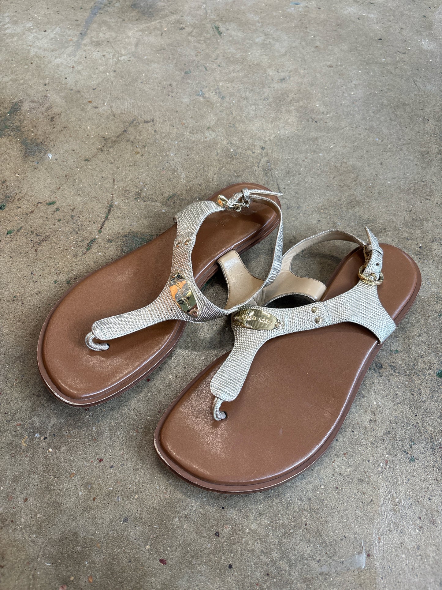 MICHAEL KORS Shoe Size 8 Gold/Brown Sandals