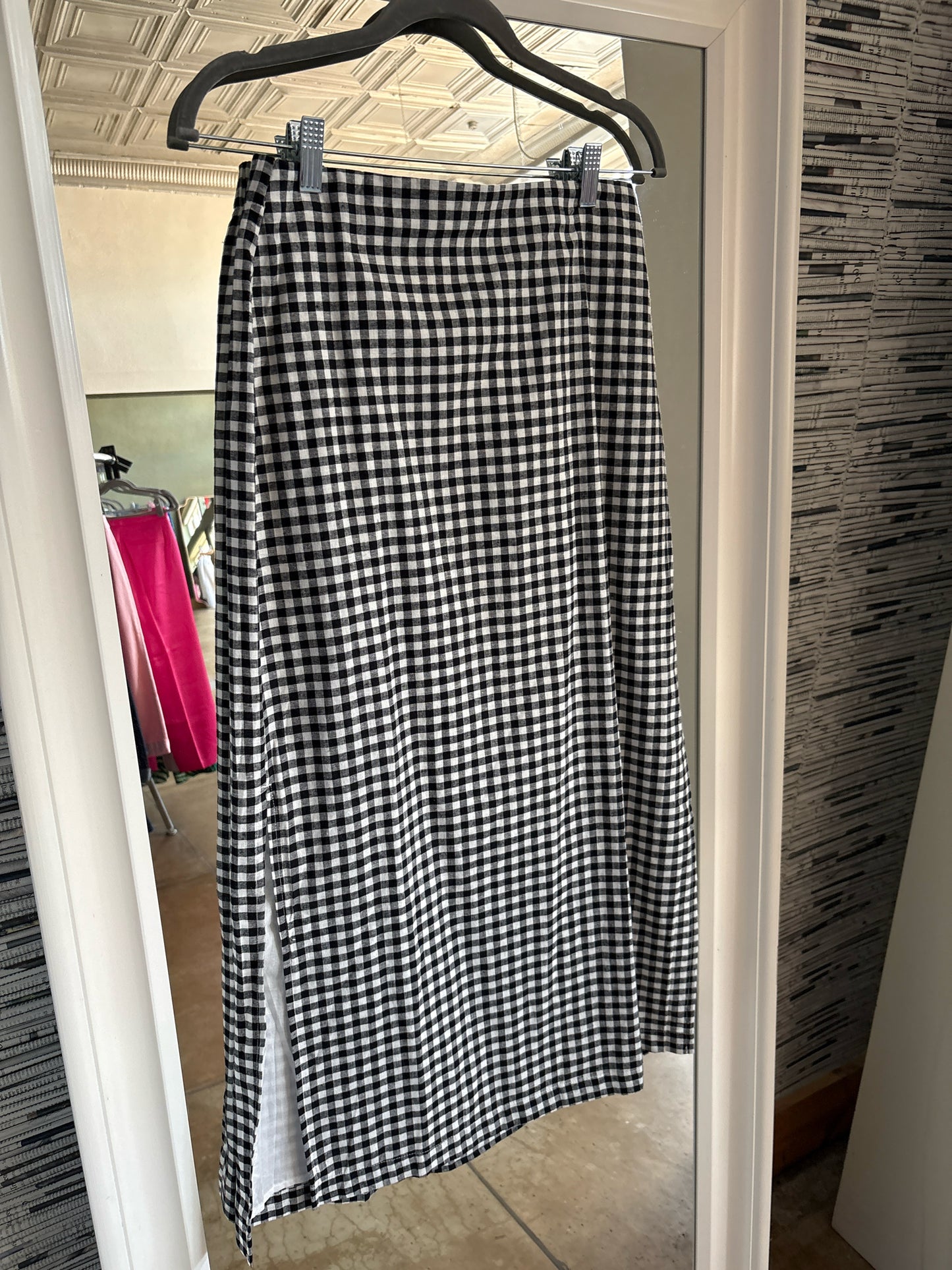 GAP Size S Black & White Checkered Skirt