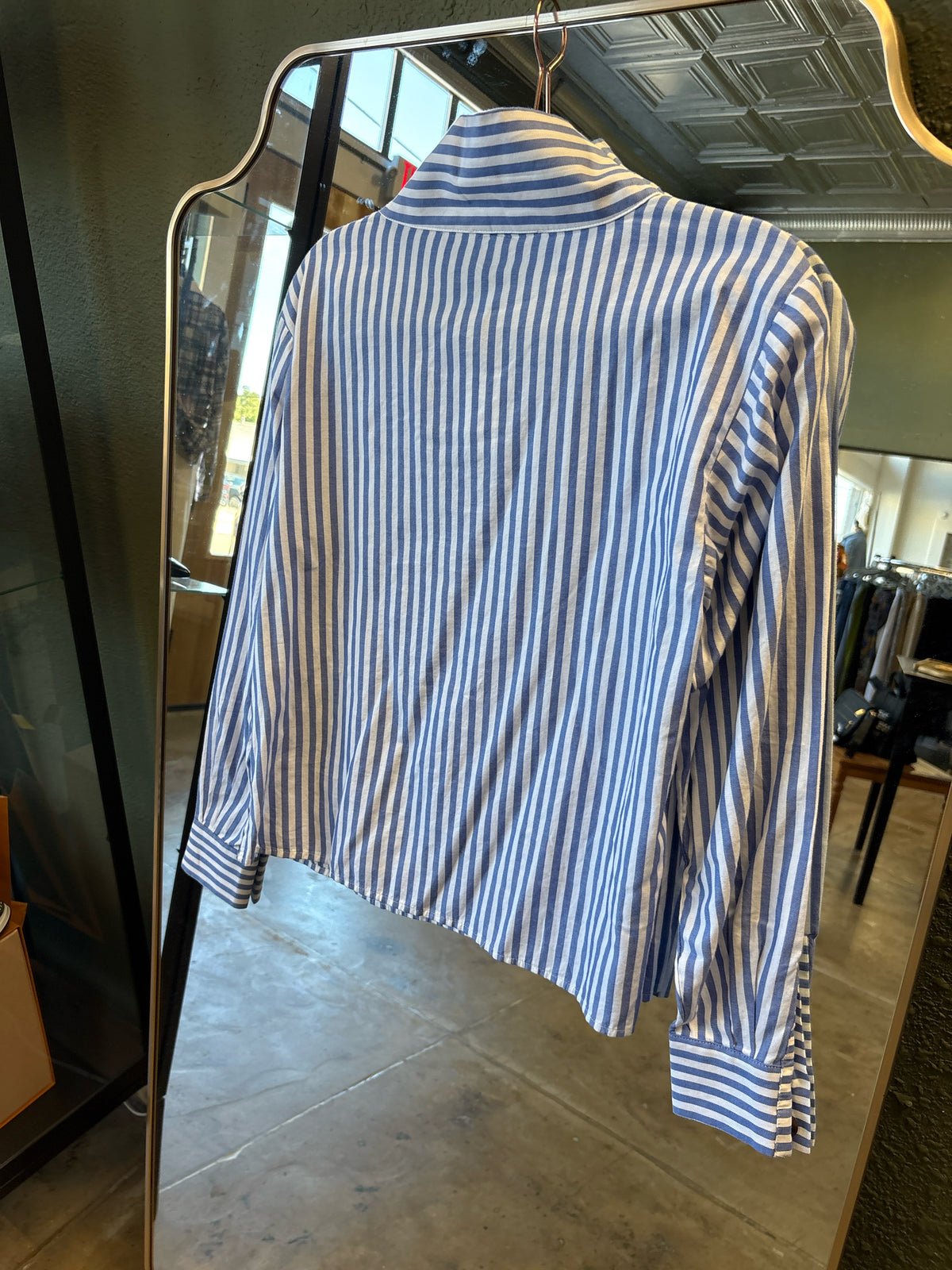 LOFT Size XS blue and white Top