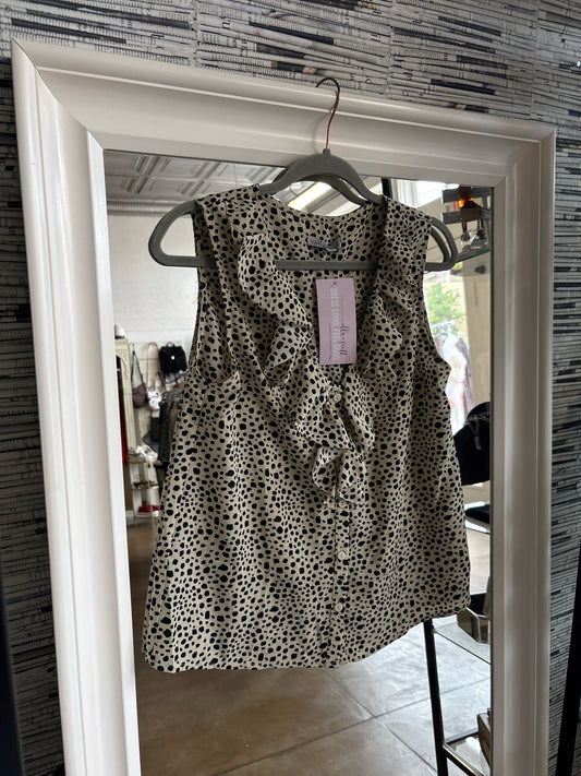 Wishlist Apparel Size L Cream/Black Animal Print Top