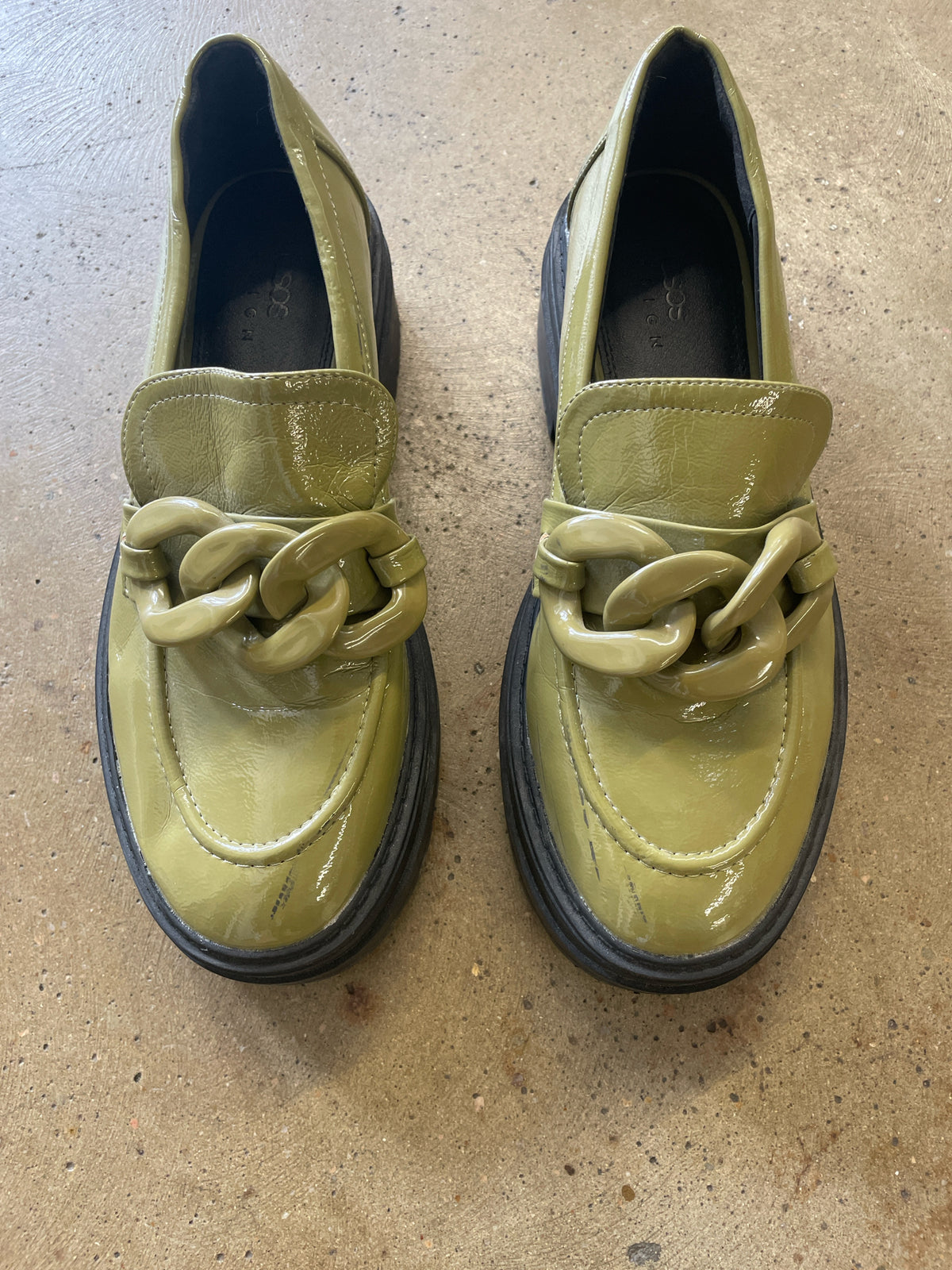 Asos Shoe Size 6 Green Loafers