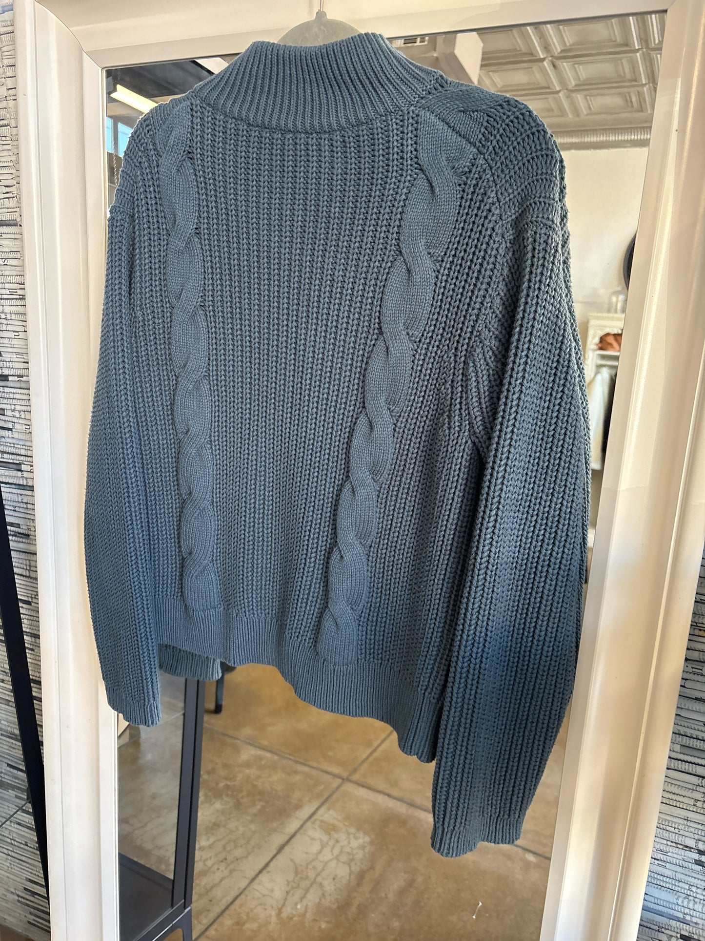 haven Size S Blue Cable Knit Pullover/Hoodie