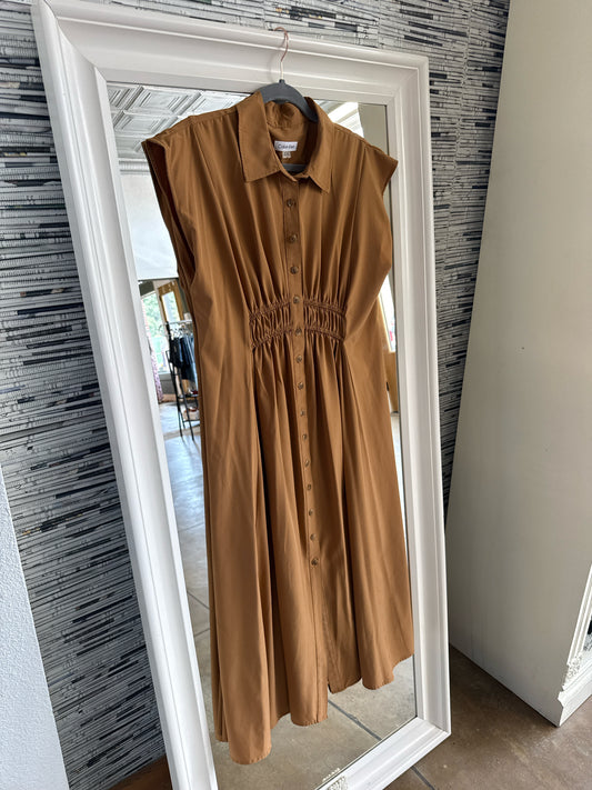 CALVIN KLEIN Size 12 Brown Dress