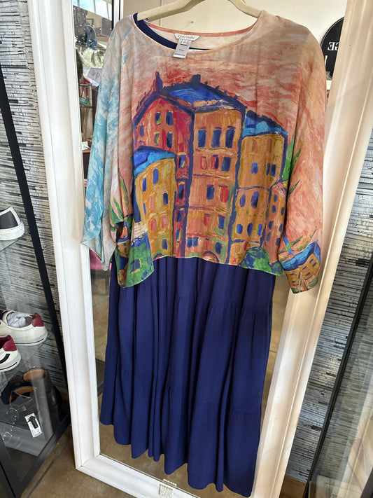 John Mark Size L multi Artsy Two Piece Set