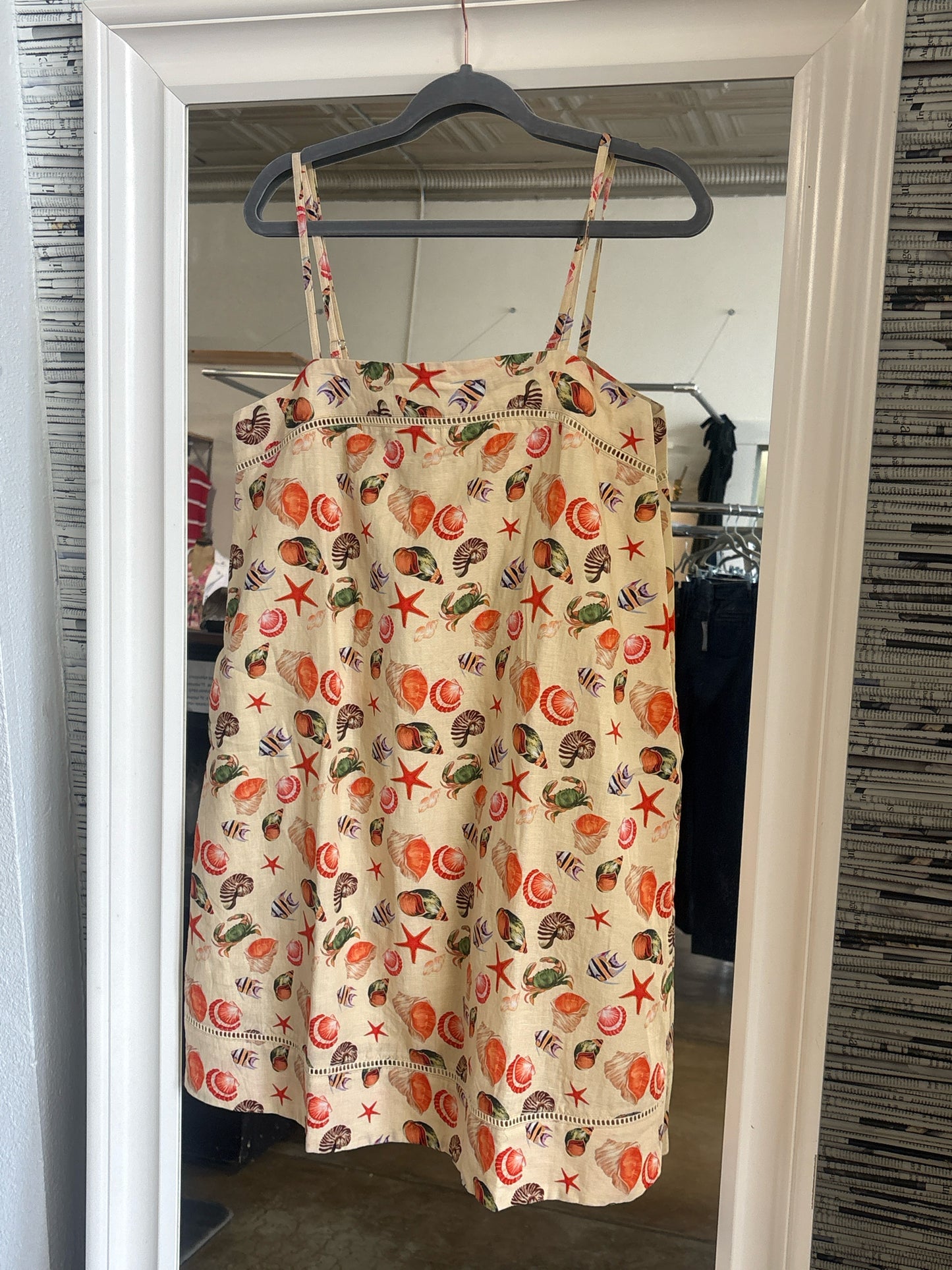 Anna Cate Size L Cream/multi Ocean Dress