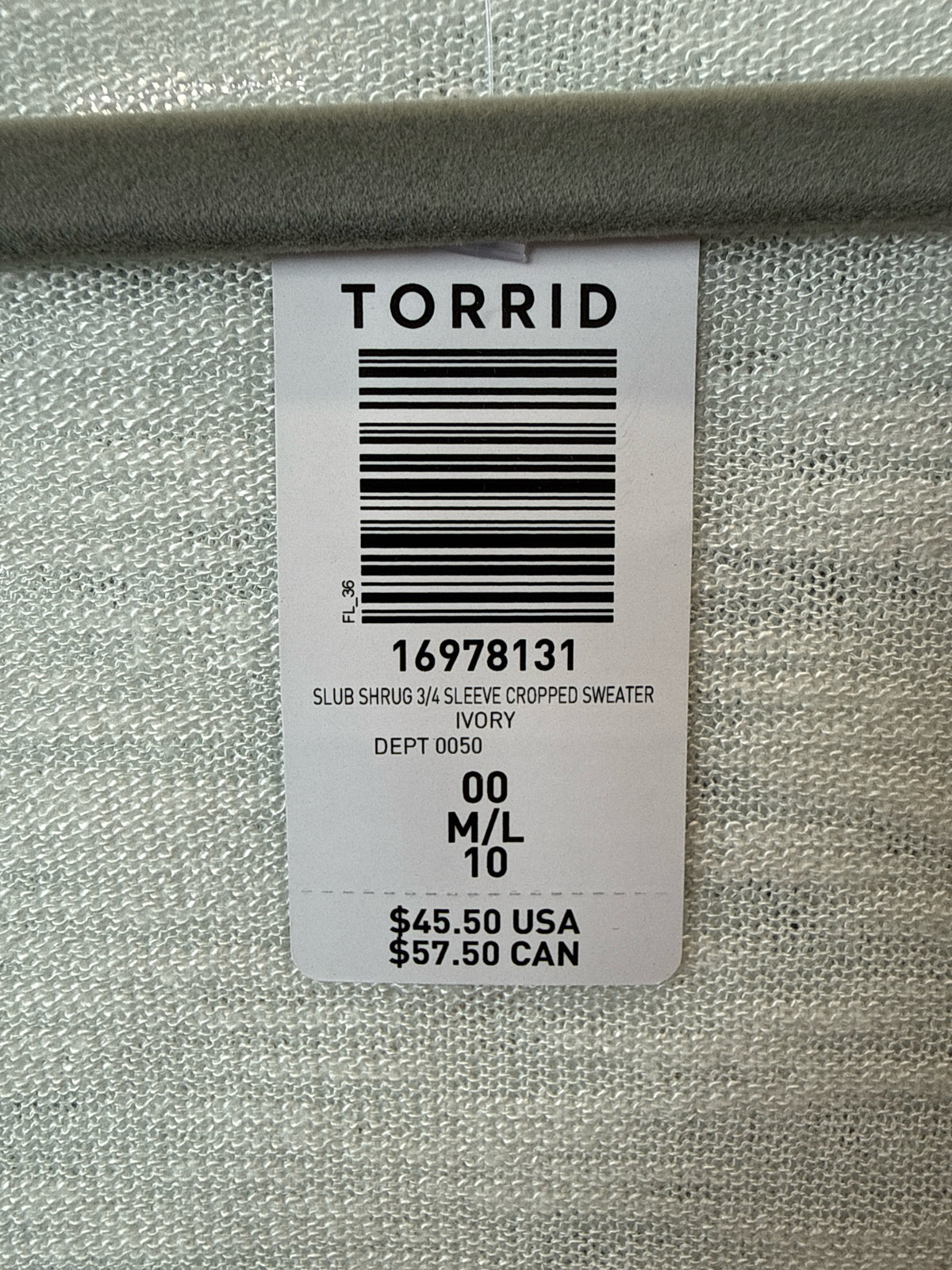 Torrid Size 00 Cream Sweater