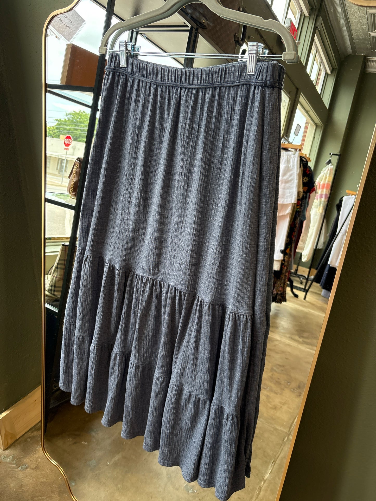 Max Studio Size L Blue Skirt
