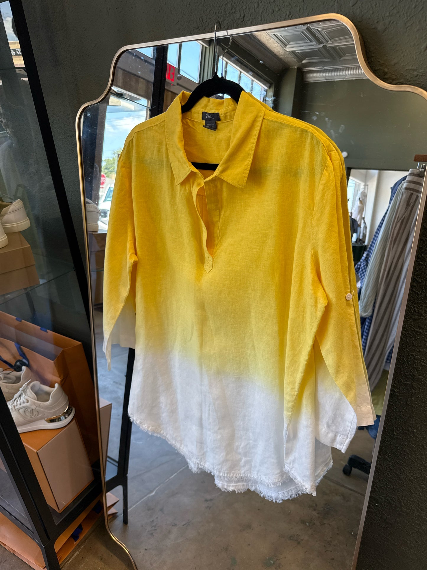 Pure Amici Size XL Yellow/White Top