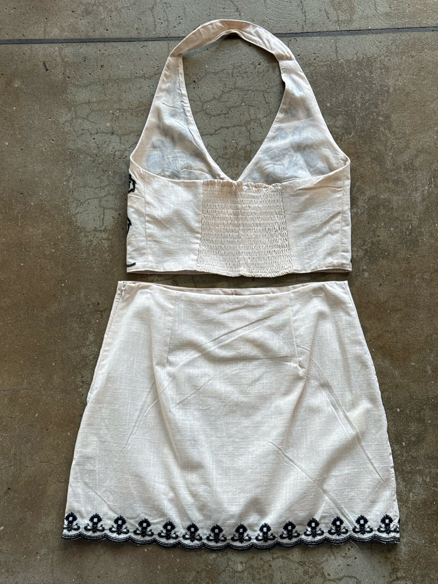 Size M Beige Two Piece Set