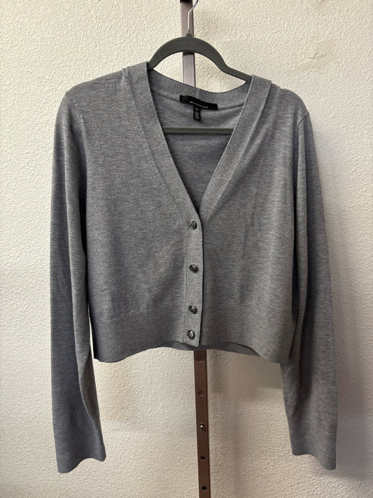 WHBM Size XL Gray crop Cardigan