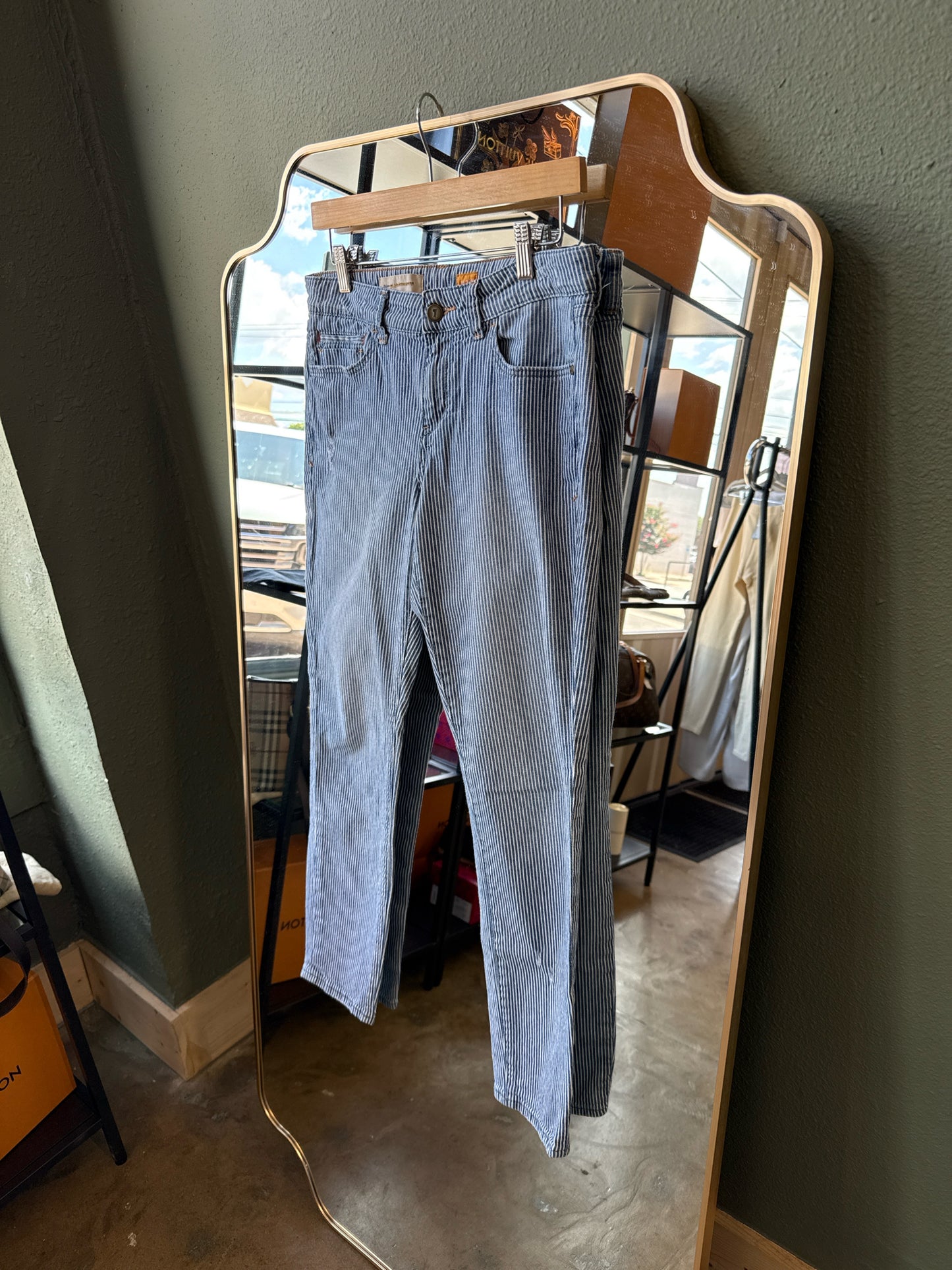 Pilcro and the Letterpress Size 28 Blue/White Pants