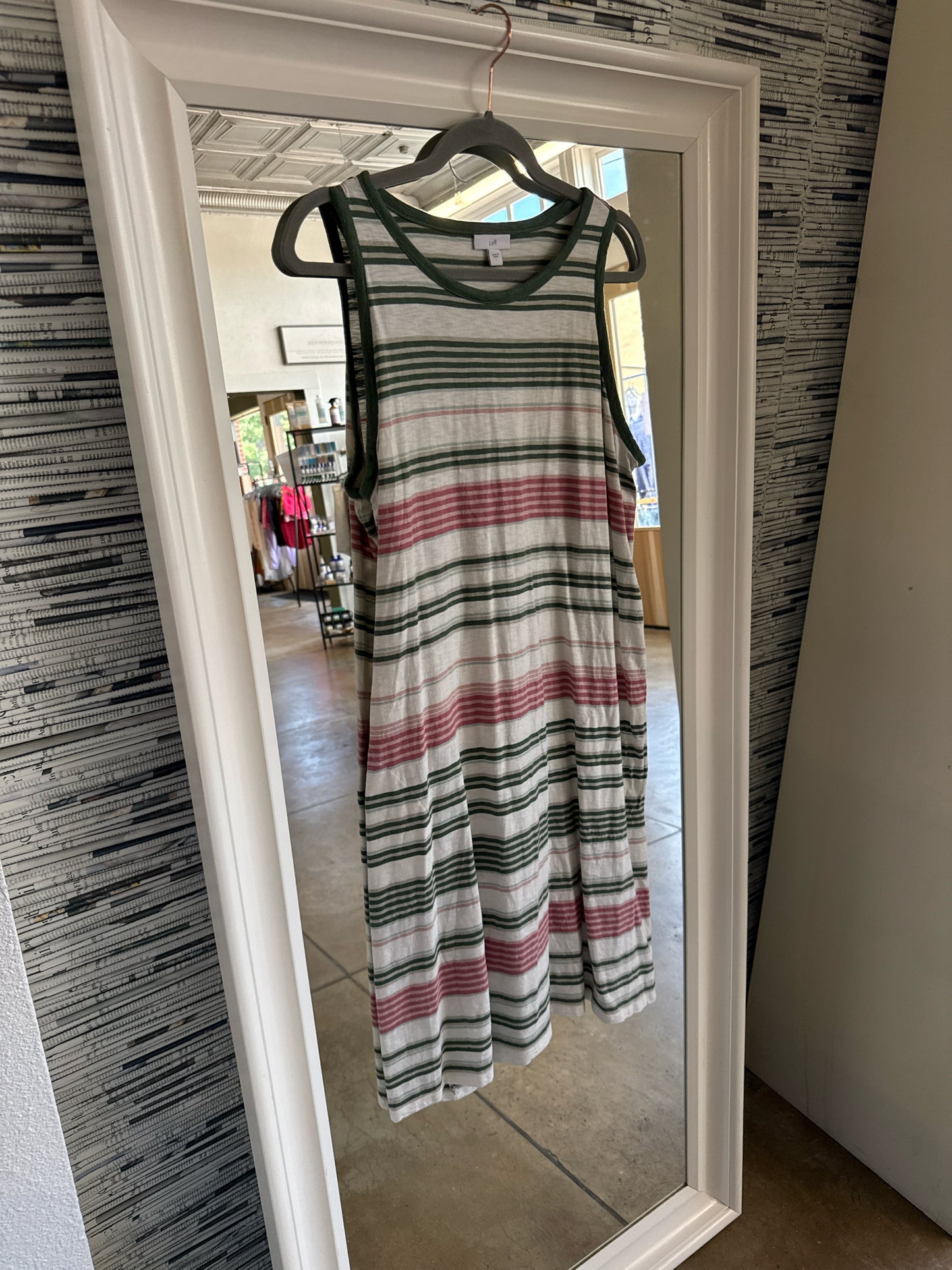 J Jill Size L Green/Pink Dress