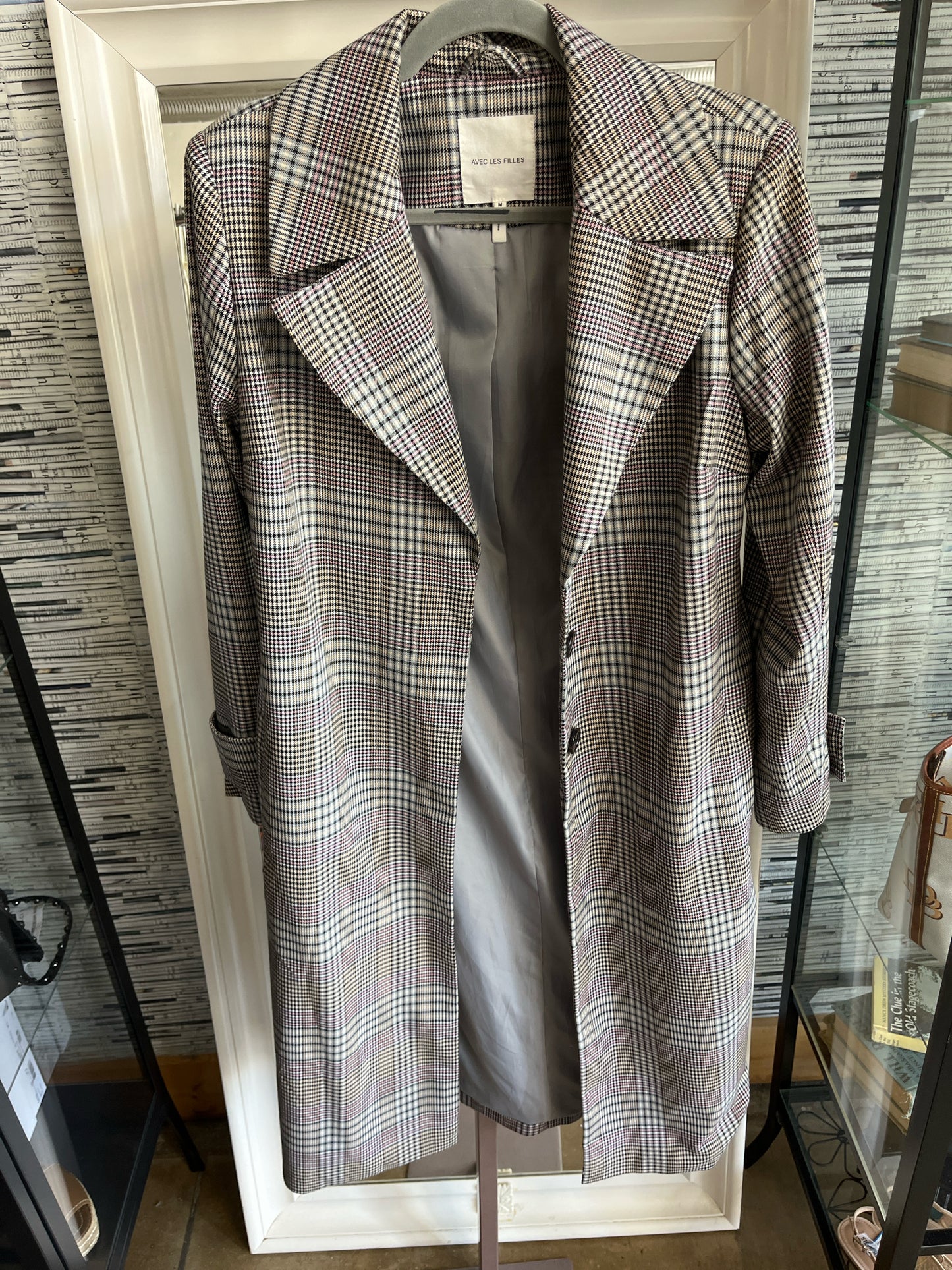 Avec Les Filles Size M multi Plaid Blazer